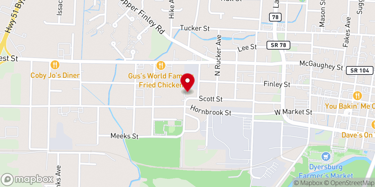 Map showing location of Salter's Chapel AME Church