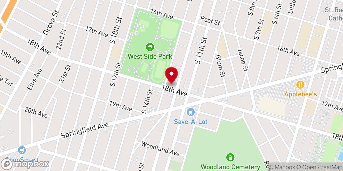 Map showing location of Rose of Sharon Baptist Church