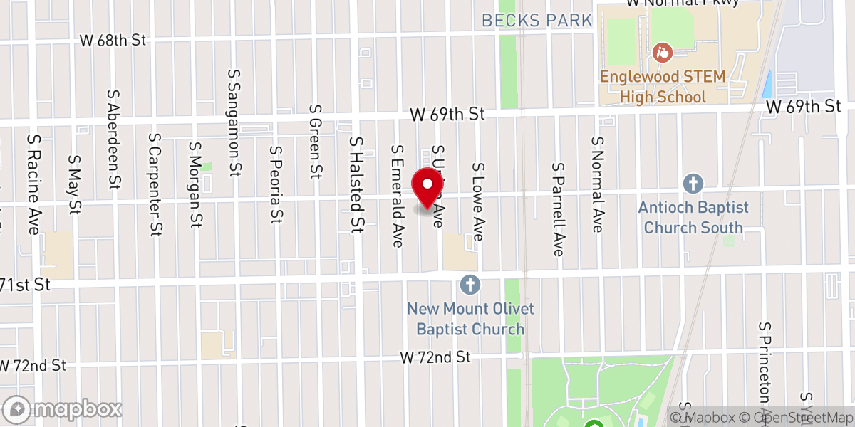 Map showing location of Zion Temple Missionary Baptist Church