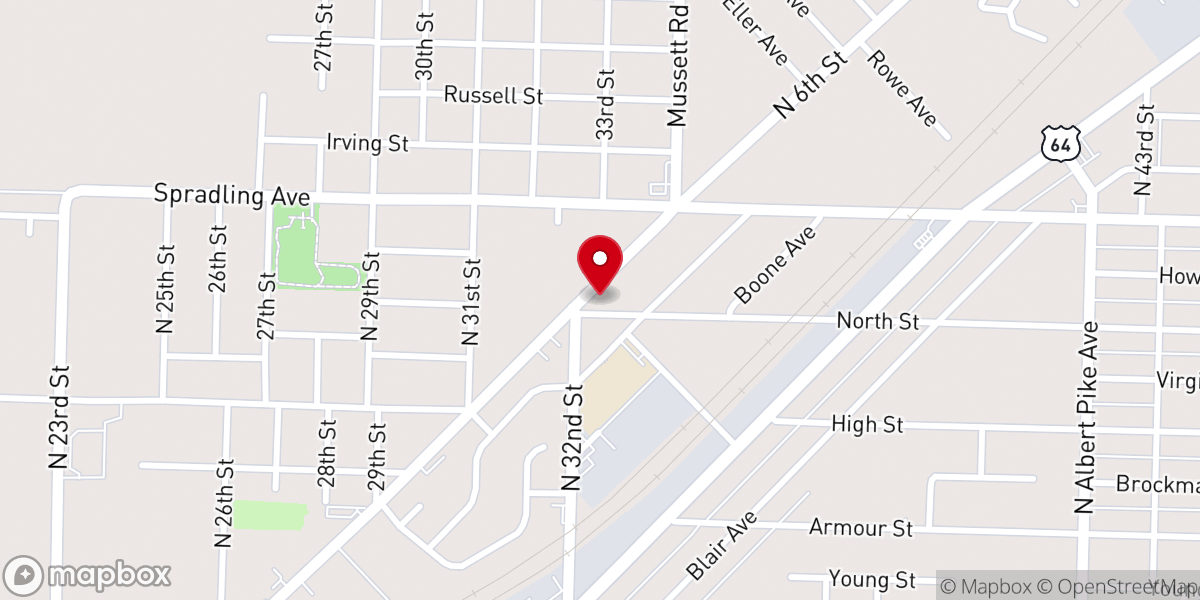 Map showing location of Midland Heights United Methodist Church - Food Distribution Center