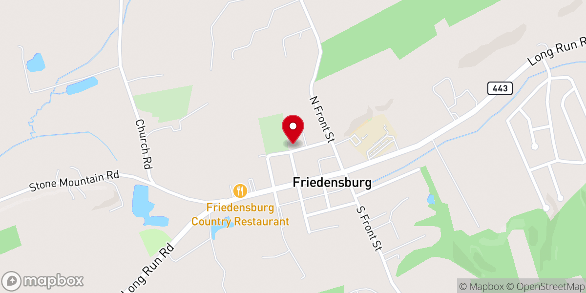 Map showing location of St John's Reformed Church
