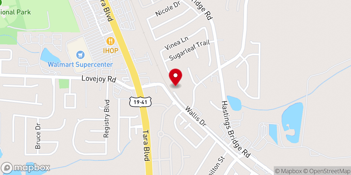 Map showing location of Ridge Grove AME Church