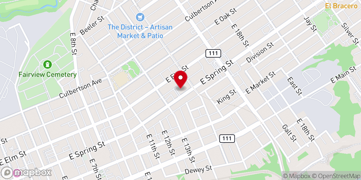 Map showing location of Central Christian Church