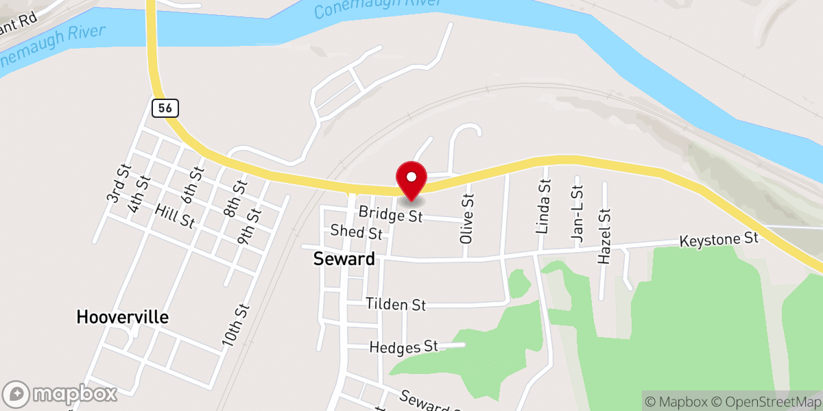 Map showing location of Holy Family Catholic Church