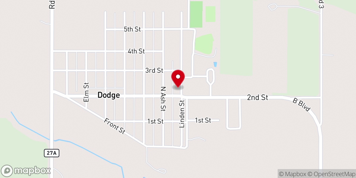 Map showing location of Saint Wenceslaus Catholic Church, Dodge