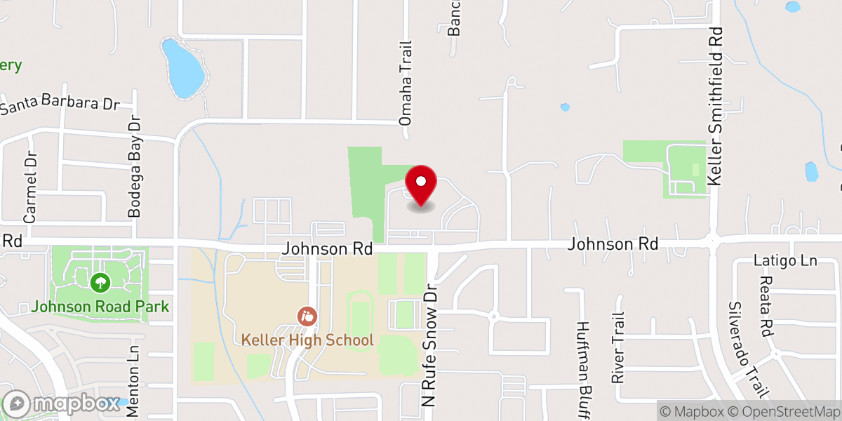 Map showing location of First United Methodist Church of Keller