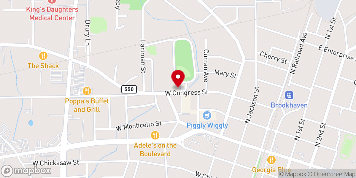 Map showing location of Centerpoint Church