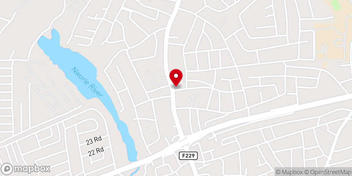 Map showing location of Dominion City Akwakuma