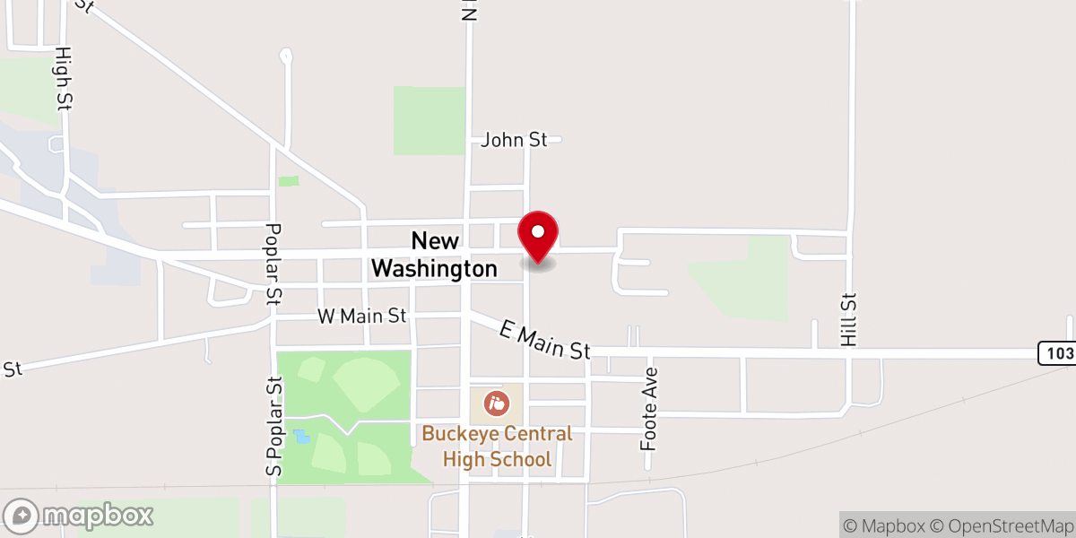 Map showing location of St John's Lutheran Church