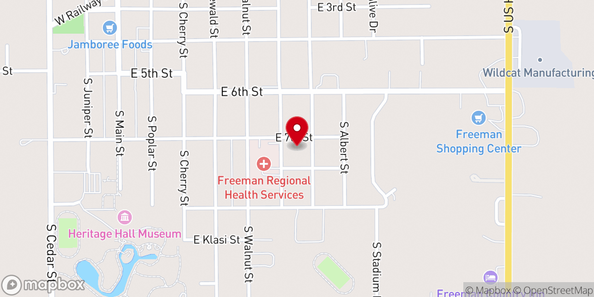 Map showing location of St. Paul Lutheran Church