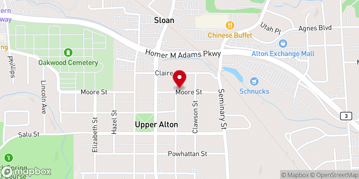 Map showing location of Brown's Faith Temple Church