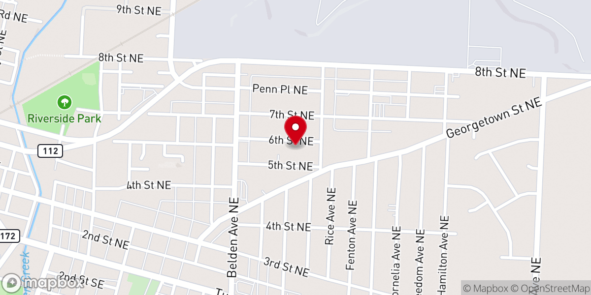 Map showing location of Gethsemane Baptist Church