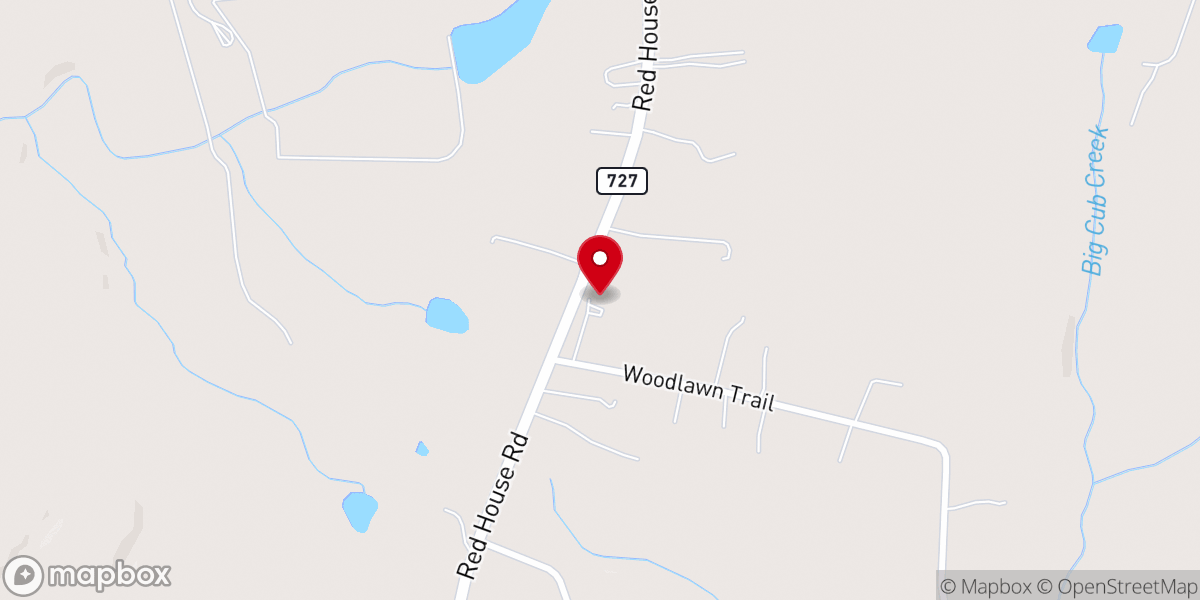 Map showing location of Friendship Baptist Church