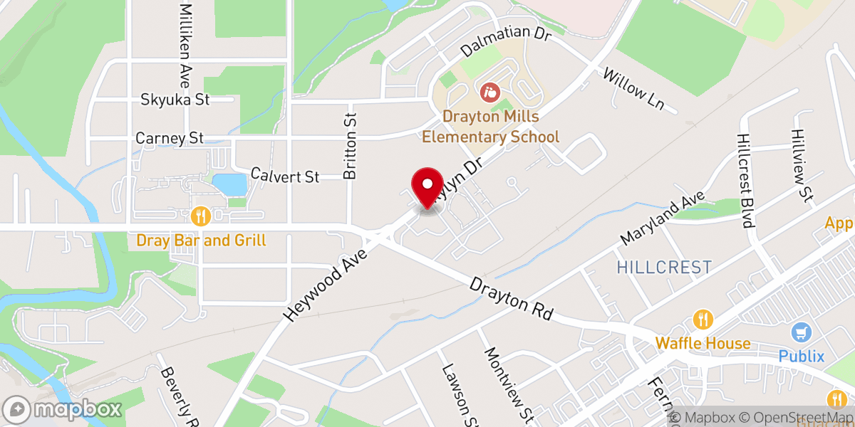 Map showing location of Skylyn United Methodist Church