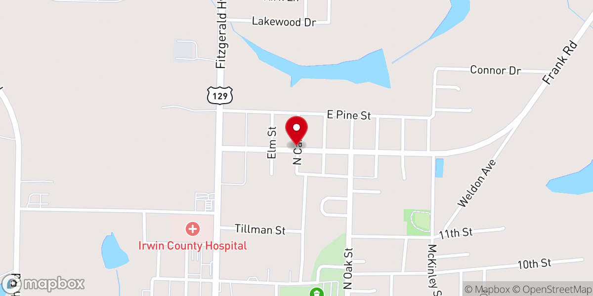 Map showing location of Pine Hill Church