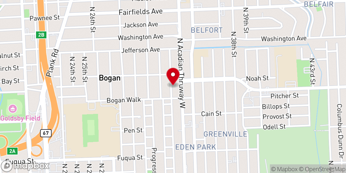 Map showing location of North Thirtysecond Street Church of Christ