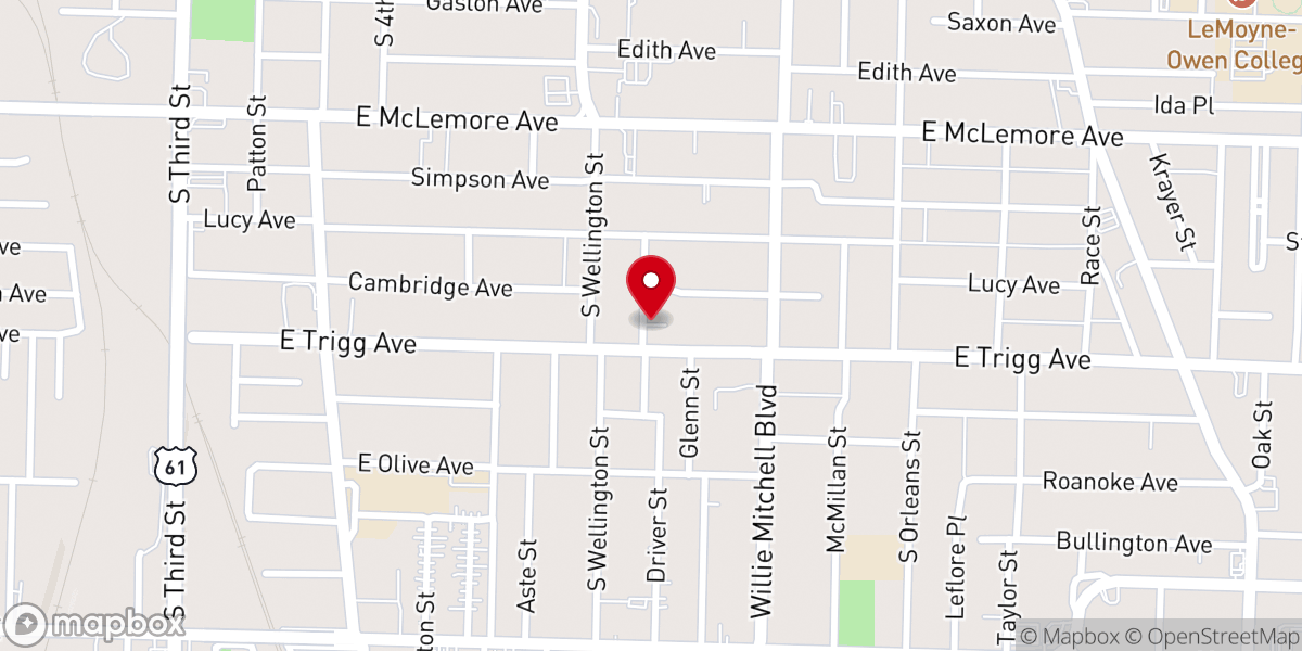 Map showing location of Mount Lebanon Baptist Church