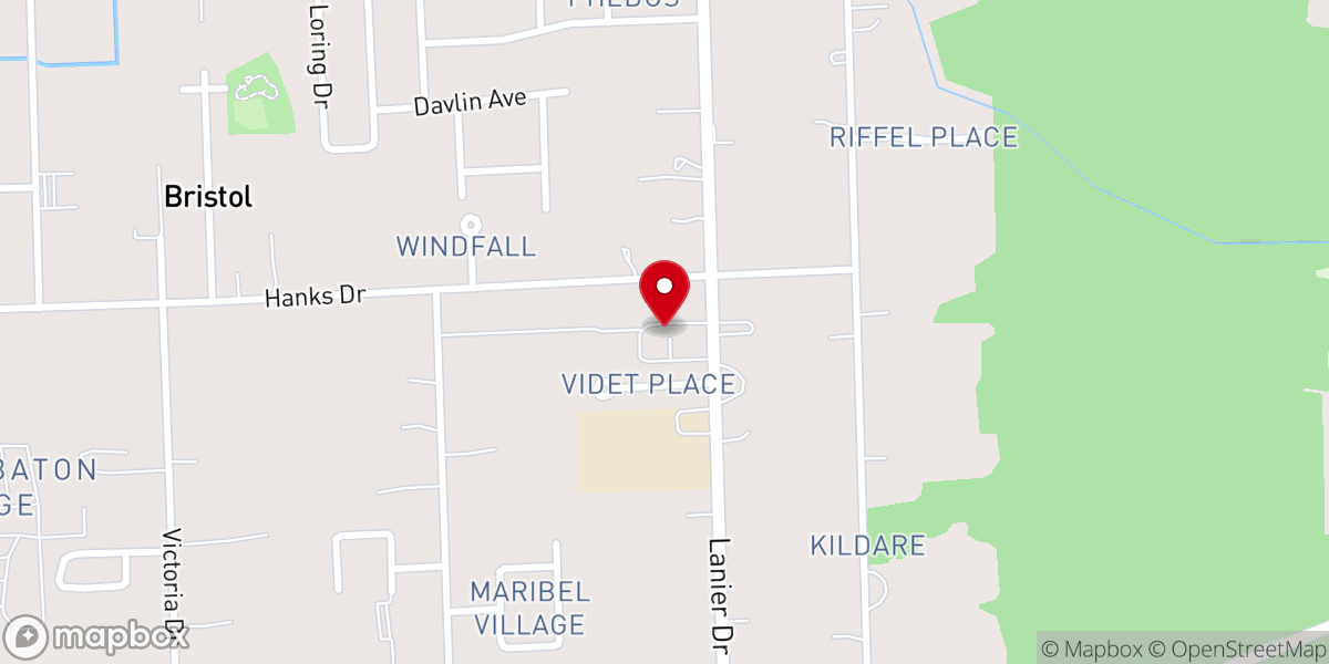 Map showing location of Lanier Baptist Church