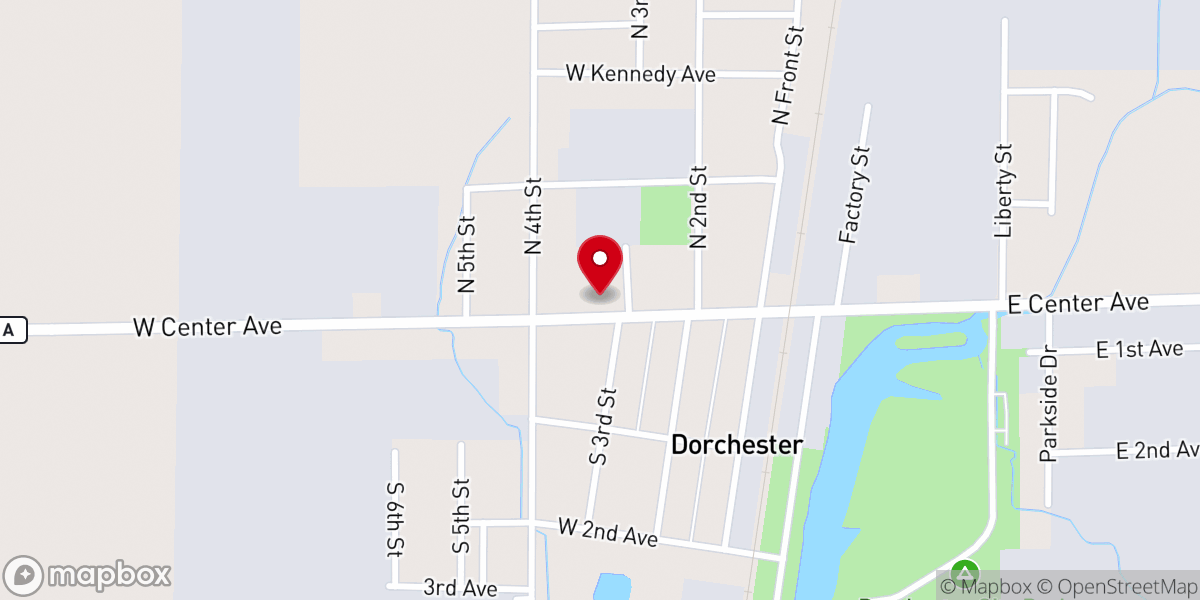 Map showing location of St. Louis Catholic Church