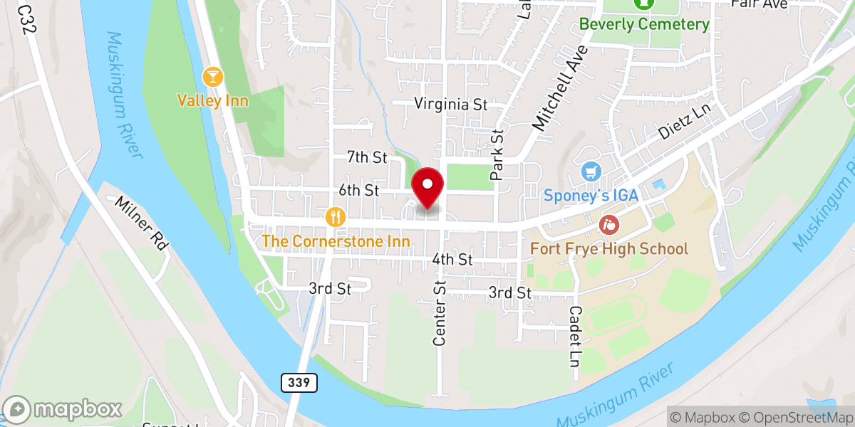 Map showing location of Fifth Street Church of Christ