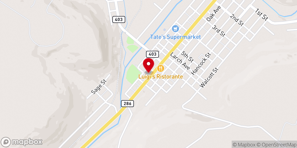 Map showing location of Clymer Christian & Missionary Alliance Church