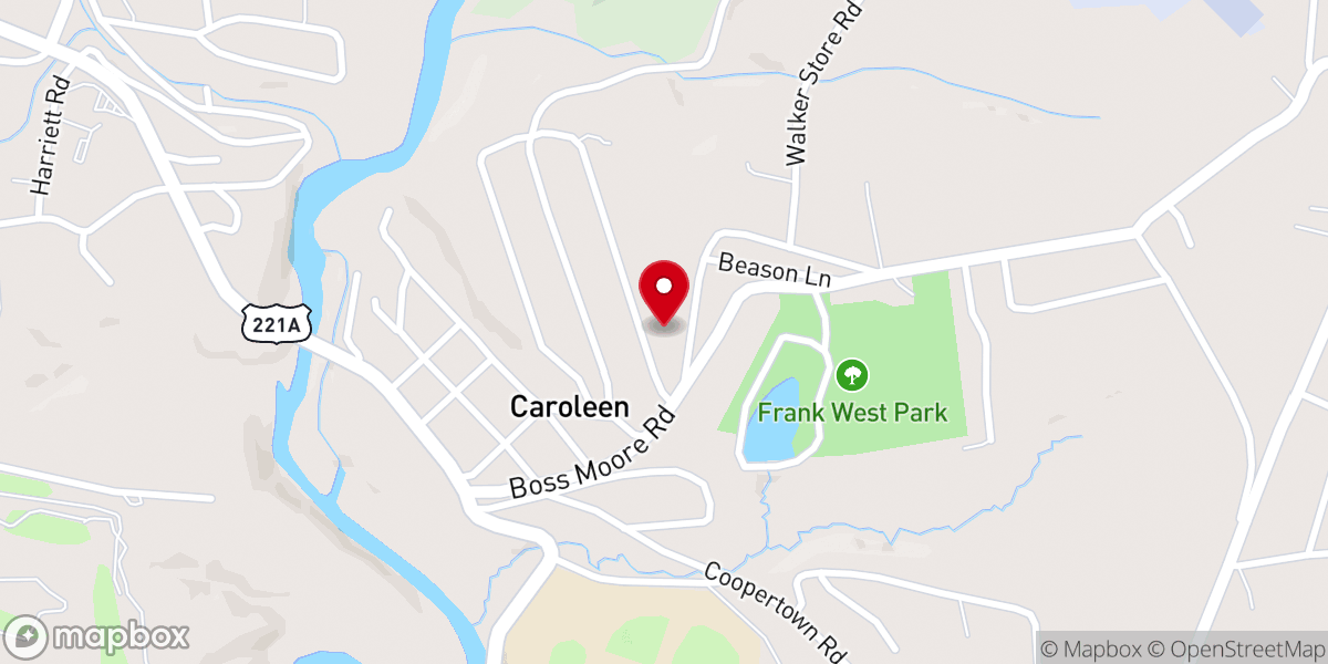 Map showing location of Caroleen Methodist Church