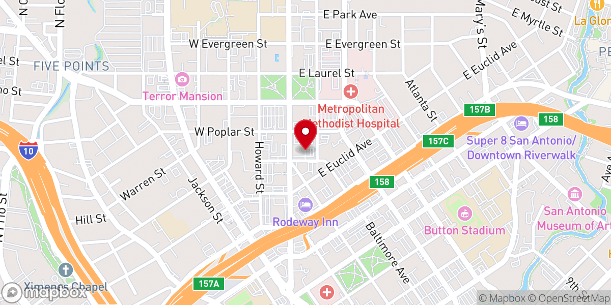 Map showing location of Waypoint Church Satx