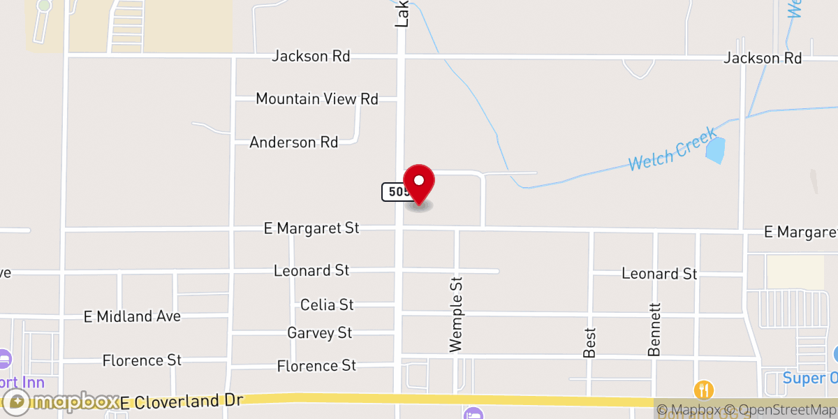 Map showing location of Trinity Lutheran Church