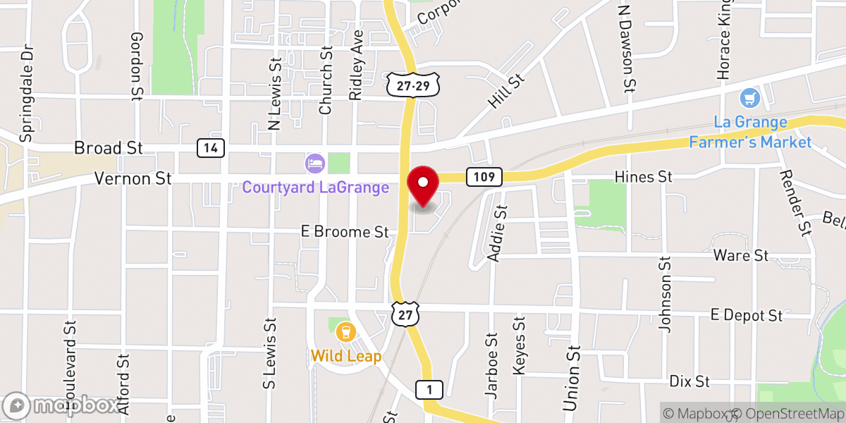 Map showing location of St. Peter's Catholic Church
