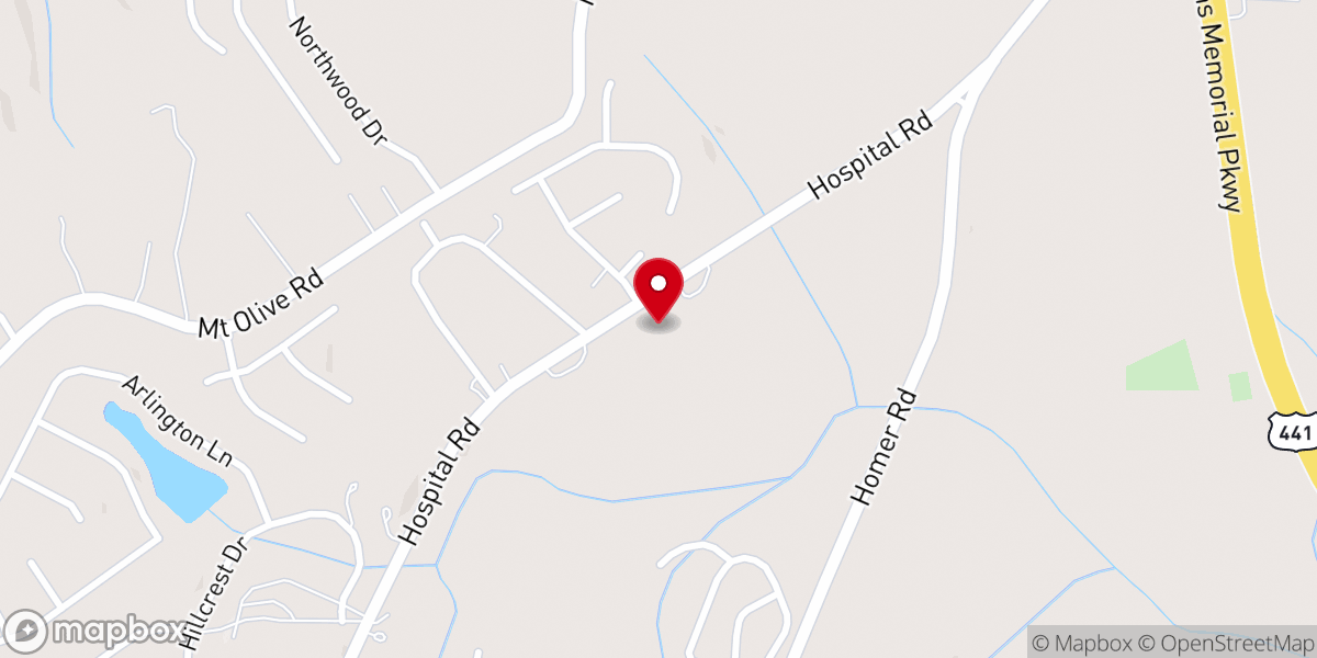 Map showing location of Calvary Church