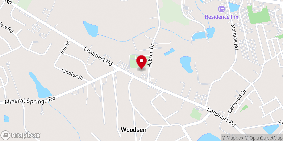 Map showing location of Mt Hebron United Methodist Church