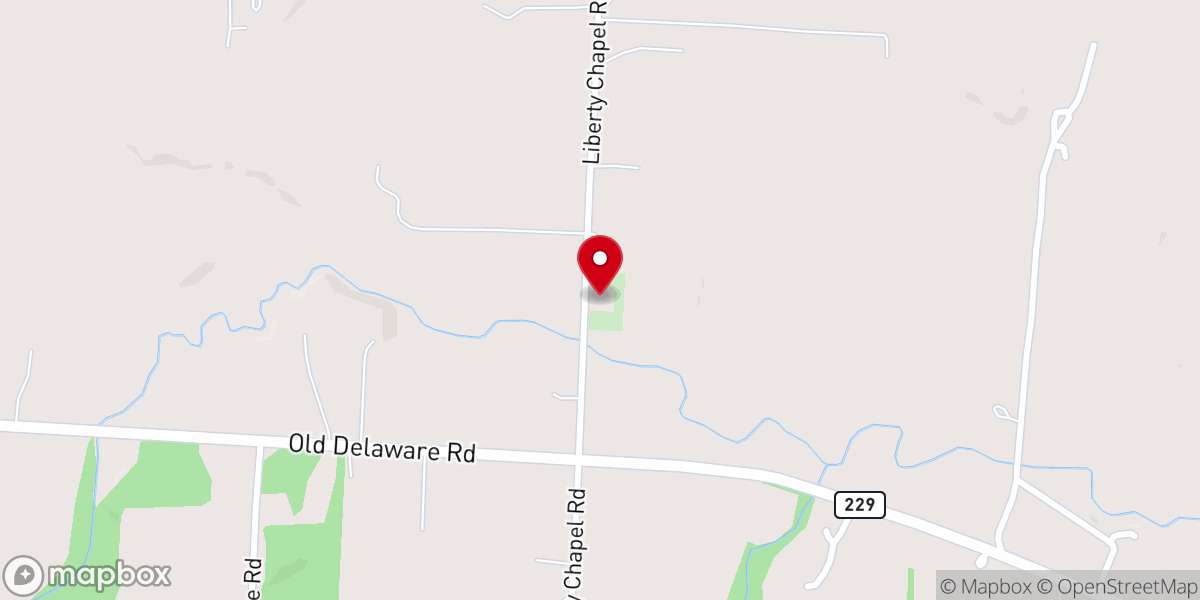 Map showing location of Liberty Chapel United Methodist
