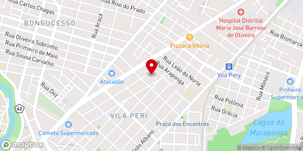 Map showing location of Igreja Batista Regular Maanaim