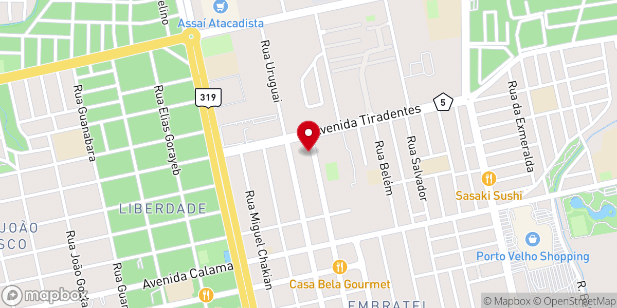 Map showing location of Igreja Batista Missionaria em Porto Velho