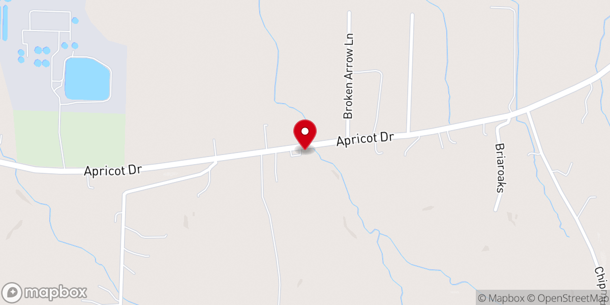 Map showing location of Greenwood Baptist Church