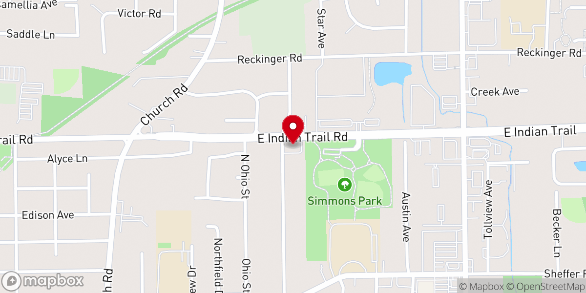 Map showing location of Indian Trail Church of God