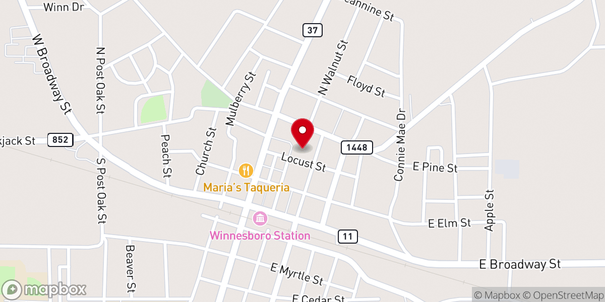 Map showing location of Hope Family Fellowship - Winnsboro