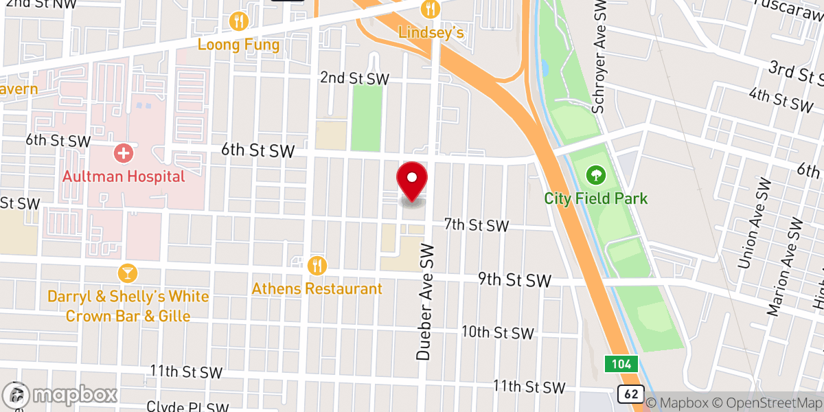 Map showing location of Dueber Church