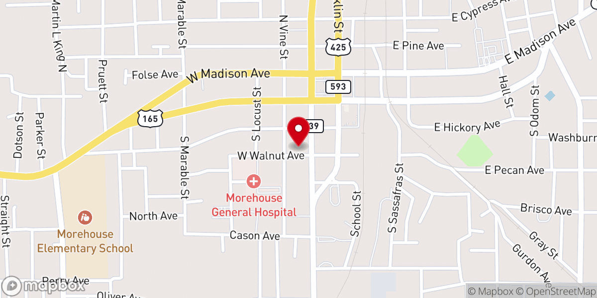 Map showing location of First Presbyterian Church