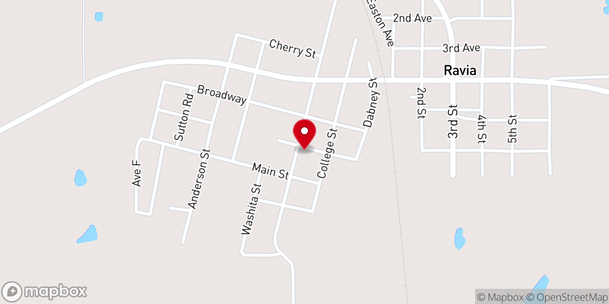Map showing location of Ravia Church of God