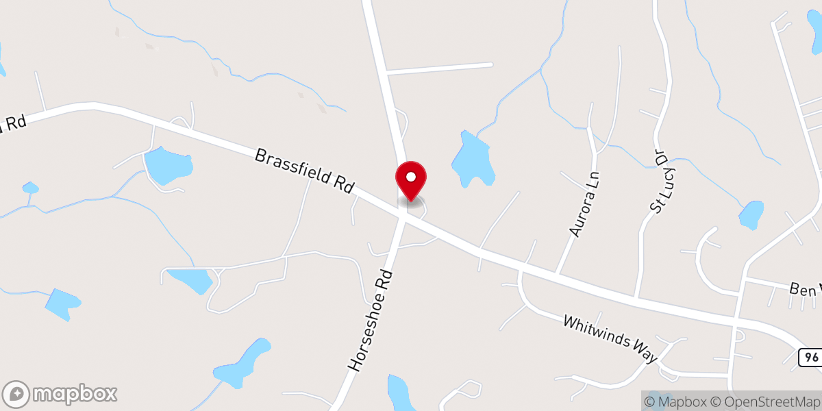 Map showing location of Brassfield Baptist Church
