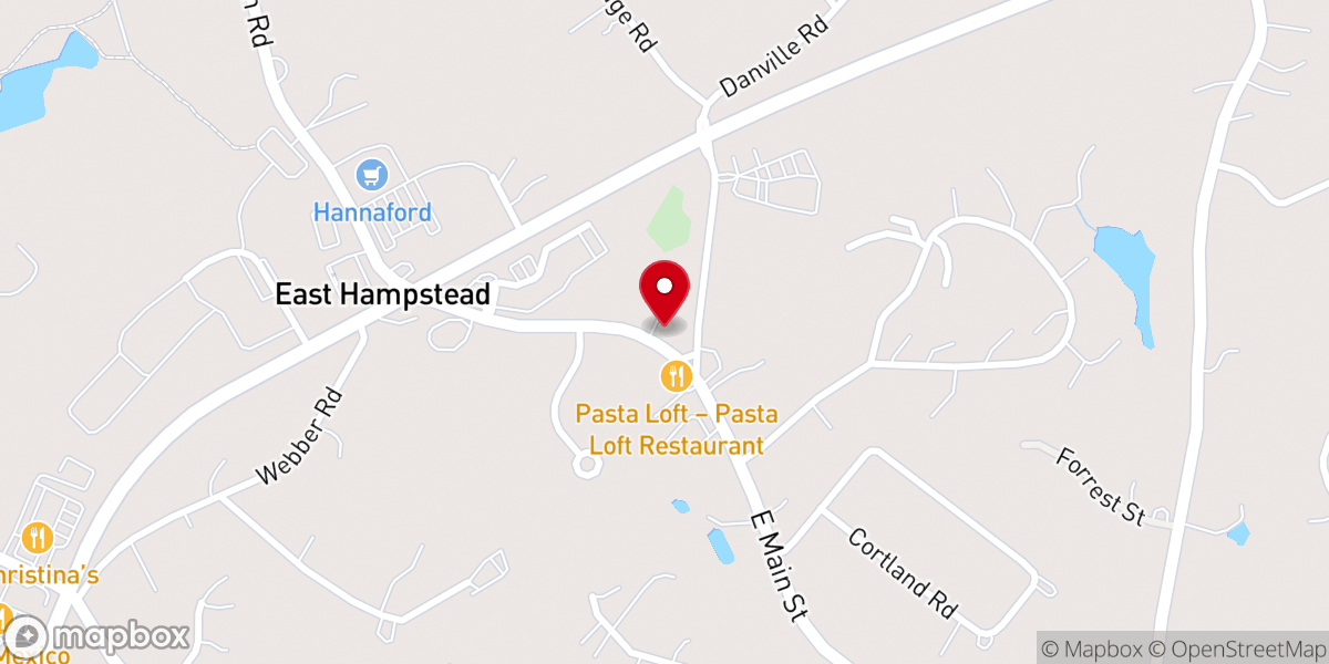 Map showing location of East Hampstead Union Christian Church