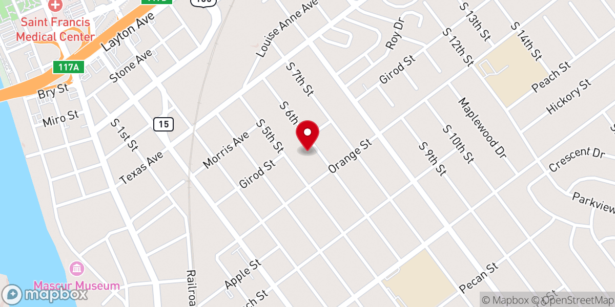 Map showing location of Hope United Methodist Church