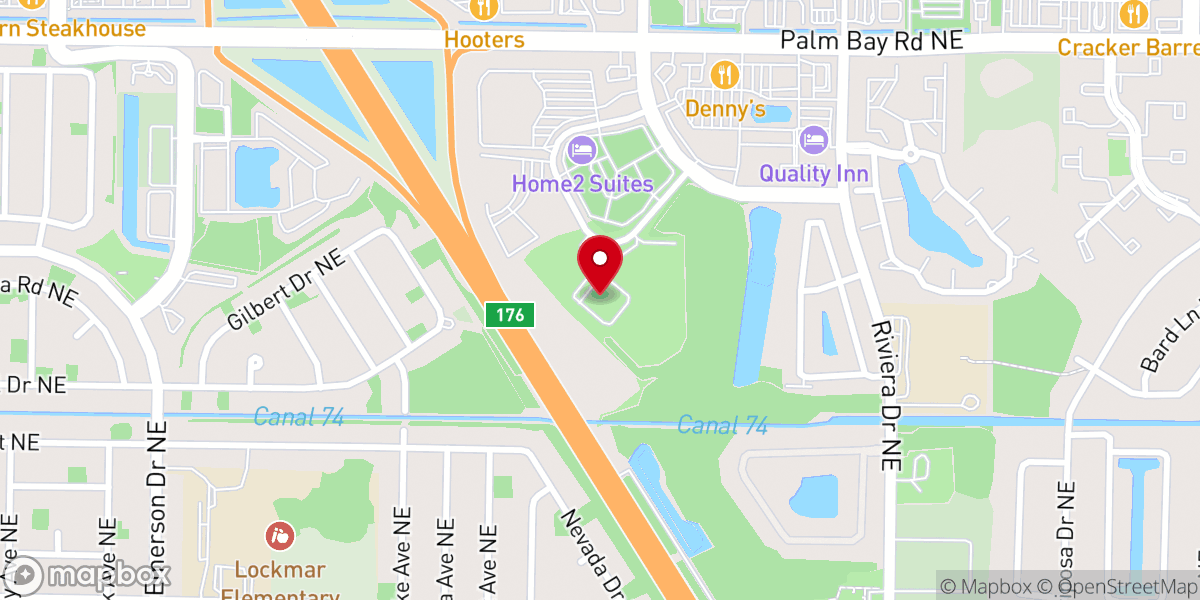 Map showing location of Recovery Church Space Coast - Palm Bay