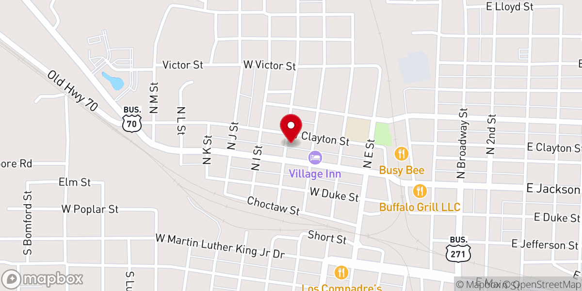 Map showing location of Clayton Ave Baptist Church