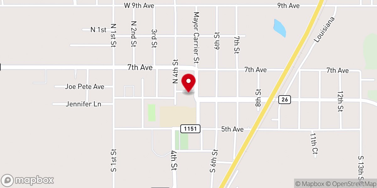 Map showing location of Allen Parish Registrar-Voters