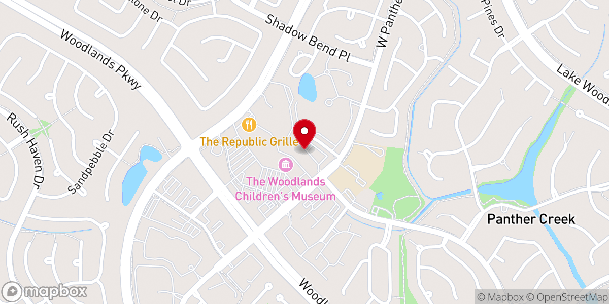 Map showing location of The Woodlands Community Presbyterian Church