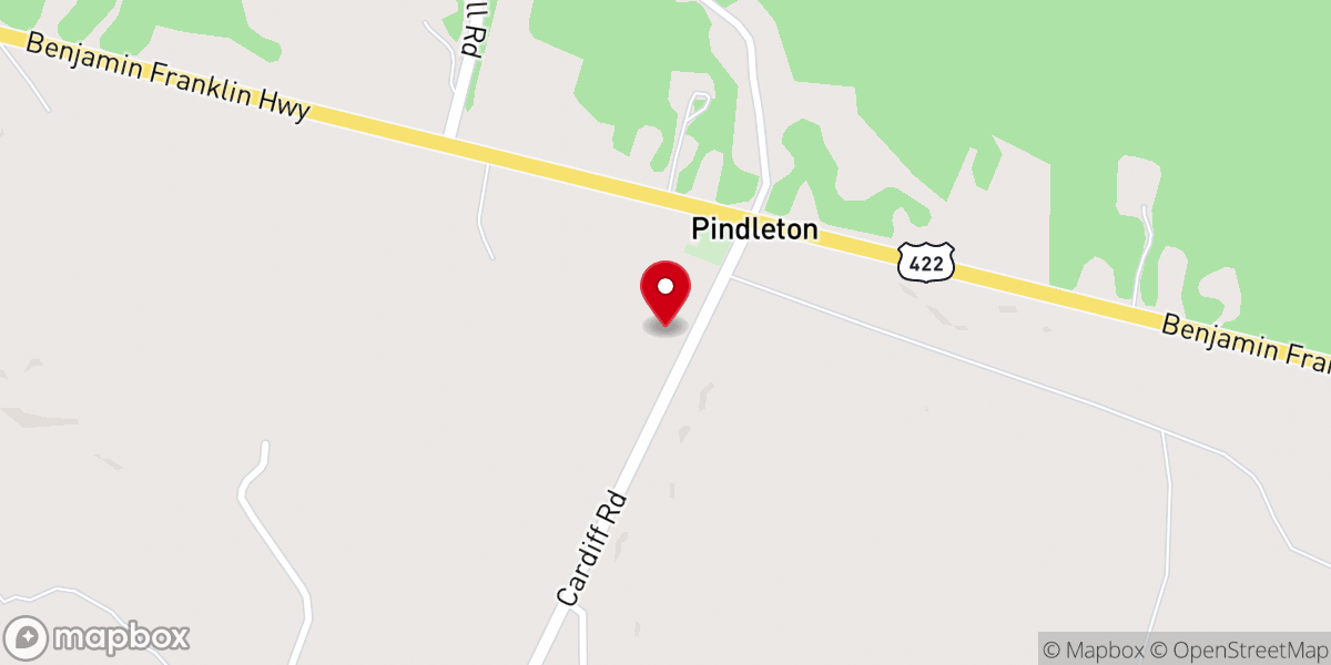 Map showing location of Bethel Church