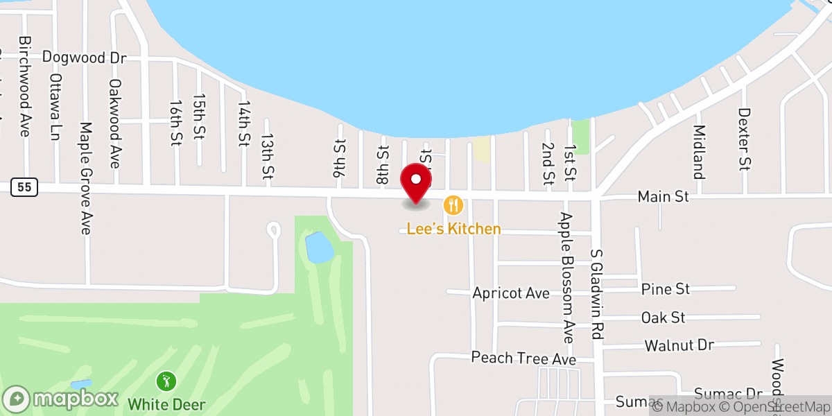 Map showing location of Our Lady of the Lake Catholic Church