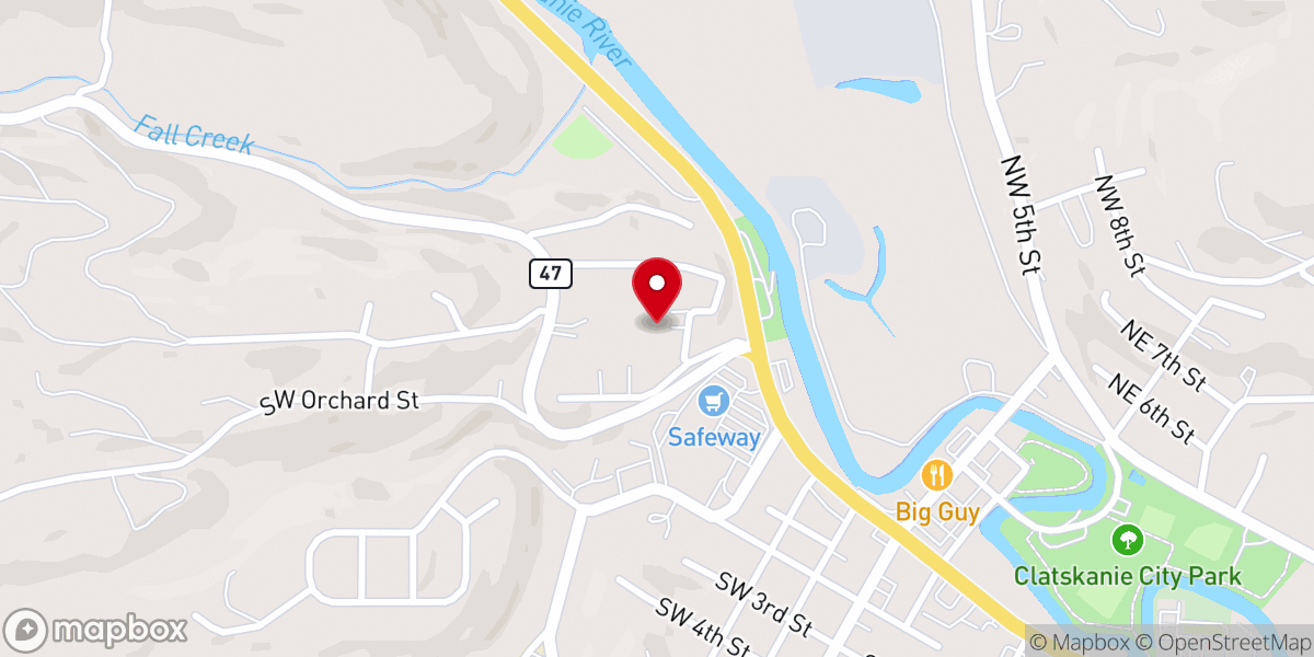 Map showing location of St. John the Baptist Catholic Church